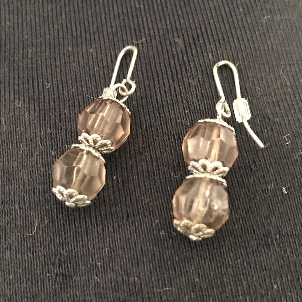Smoky Crystal Dangle Earrings